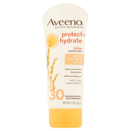 Aveeno Protect + Hydrate Lotion Sunscreen With Broad Spectrum Protection Spf 30, 3 Oz