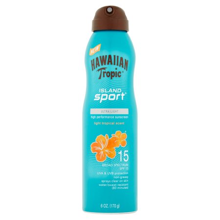 Hawaiian Tropic Island Sport Light Tropical Scent Broad Spectrum SPF 15 6oz