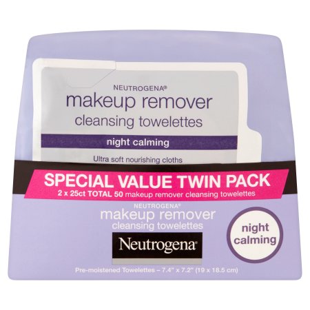 Neutrogena Night Calming Makeup Remover Cleansing Towelettes Special Value Twin Pack