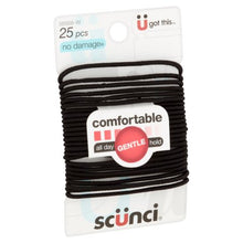 Scunci No Damage Hair Ties, Medium Black, 25 count