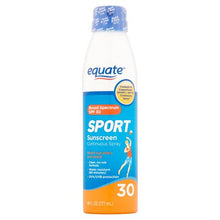 Equate Sport Sunscreen Continuous Spray Broad Spectrum SPF 30 6 fl oz