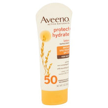 Aveeno Protect + Hydrate Lotion Sunscreen With Broad Spectrum Spf 50 For Face, Sweat Resistant, 3 Oz