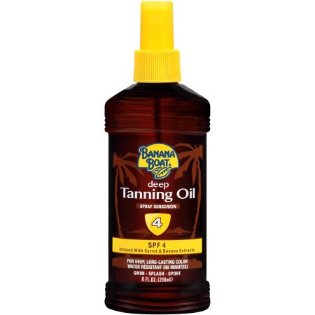 Banana Boat Deep Tanning Oil Pump Spray Sunscreen SPF 4 - 8 Ounces