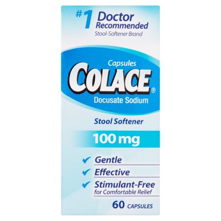 Colace Docusate Sodium Stool Softener, 100mg