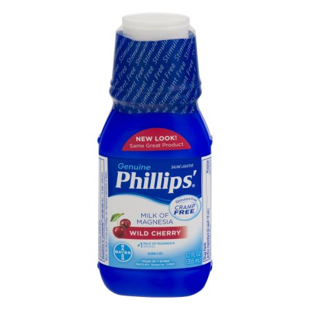 Phillips' Genuine Saline Laxative Milk Of Magnesia Wild Cherry, 12.0 FL OZ