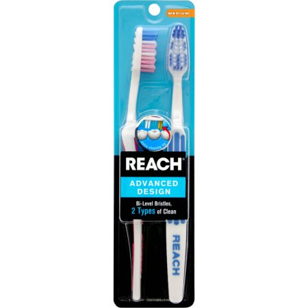 Reach Advanced Design Medium Value Pack Adult Toothbrush, 2ct