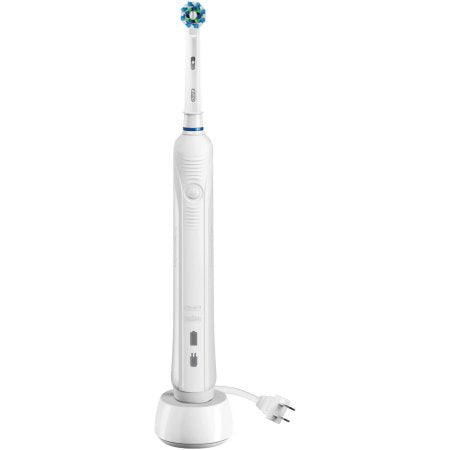 Oral-B PRO 1000 (Colors May Vary - White or Blue) CrossAction Powered by Braun Rechargeable Toothbrush