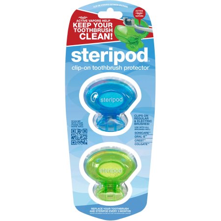 Steripod Clip-On Toothbrush Protector, 2 count