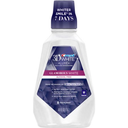 Crest 3D White Luxe Glamorous White Multi-Care Whitening Fresh Mint Flavor Mouthwash, 48 fl oz