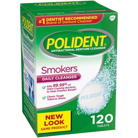 Polident Smokers Denture Cleaner, 120ct