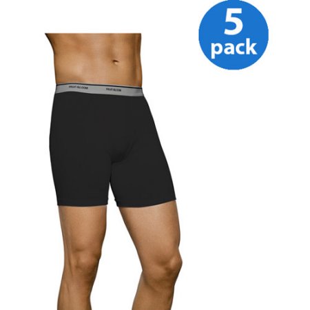 Fruit of the Loom Men's Black/Gray Boxer Briefs, 5-Pack