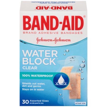 Band-Aid Brand Water Block Plus Adhesive Bandages, Assorted Sizes, 30 Count