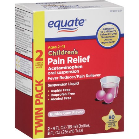 Equate Acetaminophen Bubble Gum, 2X4 oz