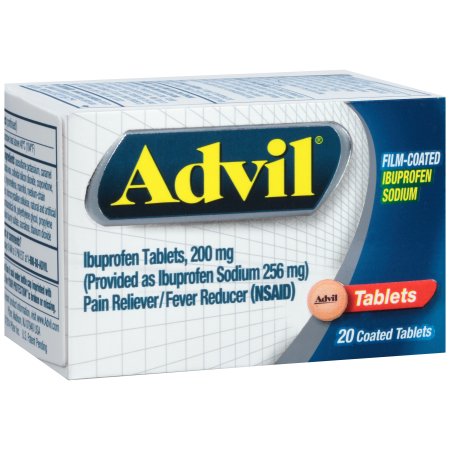 Advil Film-Coated Pain Reliever / Fever Reducer (Ibuprofen), 200 mg 20 count