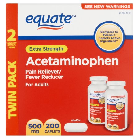 Equate Extra Strength Caplets, 2X100 count