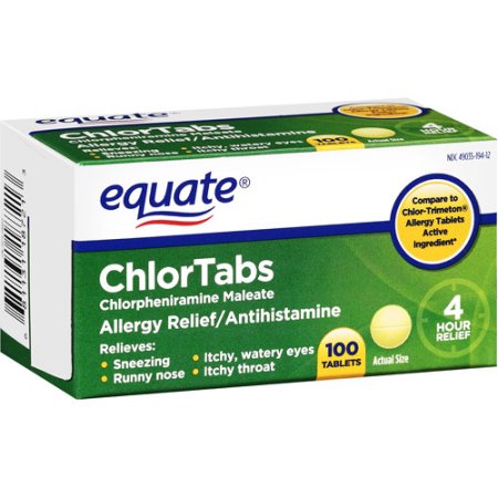 Equate: Chlortabs Tablets Antihistamine, 100 Ct