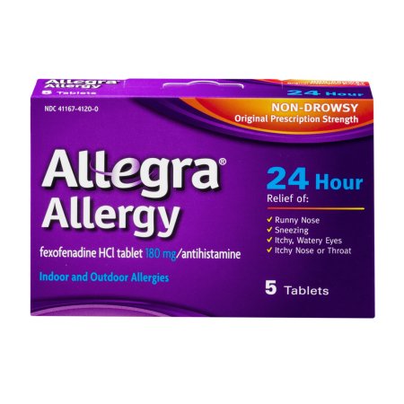 Allegra Allergy 24 Hour Antihistamine Tablets, 5 count