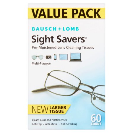 Bausch & Lomb Sight Savers Pre-Moistened Lens Cleaning Tissues, 60 sheets