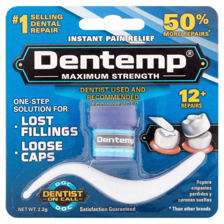 Dentemp Lost Fillings & Loose Caps Dental Cement, 2.2g