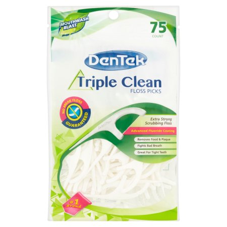 DenTek Triple Clean Fresh Mint Floss Picks, 75 count